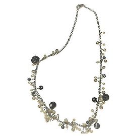 Atemberaubende Halskette aus Stahl von DOLCE & GABBANA mit schwarzen Perlen, Nicht-gerade weiss, HERZ