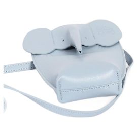 Borsa Loewe Elefante azzurro in pelle di vitello