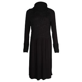 Max Mara Weekend-Blumenkleid mit Stickerei aus schwarzer Viskose