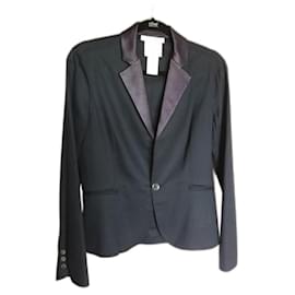 Céline Smokingjacke Marineblau mit Satinkragen