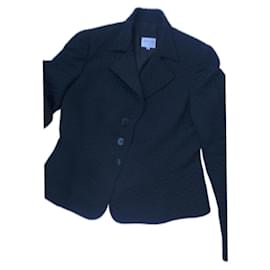 Giacca delle collezioni Armani 42 nero con motivo simile al raso nero intrecciato