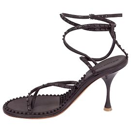 Sandalias Bottega Veneta Lagoon Bubble Low de cuero marrón