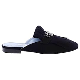 Mules Prada in pelle di cervo nera