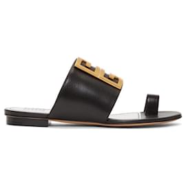 Sandali Givenchy in pelle martellata nera