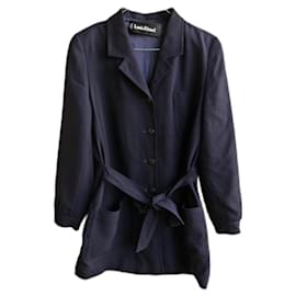 Giacca Louis Féraud in lana blu navy con cintura