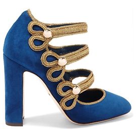 Escarpins Mary Jane Dolce & Gabbana bleu marine daim 37