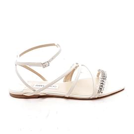Jimmy Choo Sandalen aus Leder Creme