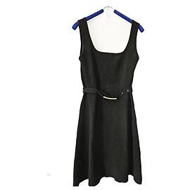 Karen Millen Sommerkleid Schwarz mit silbernem Schnallengürtel