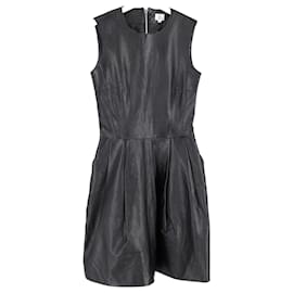 Iris & Ink Minikleid aus schwarzem Leder