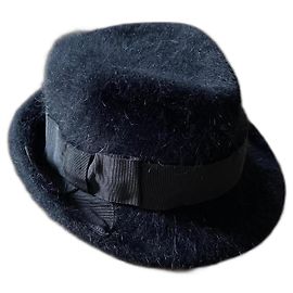Black Fornarina Hat in Angora T. S (54-55 cm)