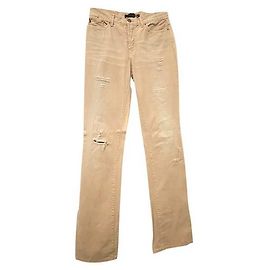 Pantaloni jeans ROBERTO CAVALLI color sabbia cotone