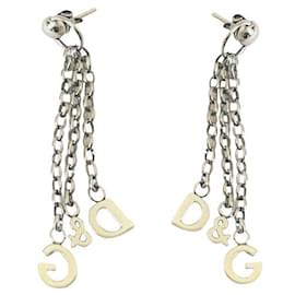 Orecchini Dolce & Gabbana modello DJ0150 a tre fili con logo in acciaio
