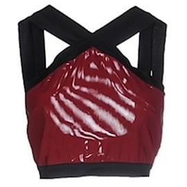 Crop top BEC & BRIDGE bordeaux e nero doppia bretellina - Autre Marque