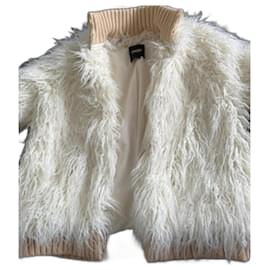 Maje Bomberjacke Beige Kunstpelz