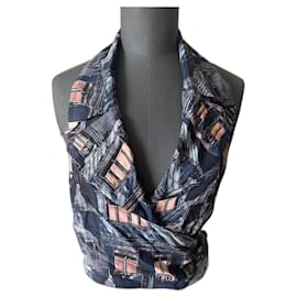Top Chanel in seta multicolore