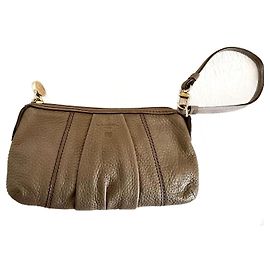 Pochette Lancel in pelle martellata taupe