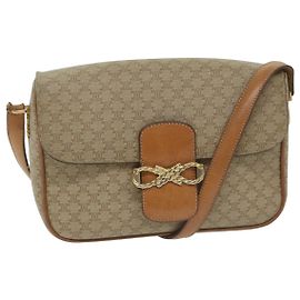 Céline CELINE Borsa a tracolla in tela Macadam Beige Auth 63574