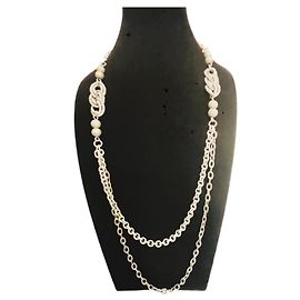 Collana DOLCE & GABBANA in acciaio con doppia catena a palline lucide e diamantate