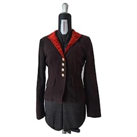 Americana de mujer Etro de terciopelo de algodón marrón
