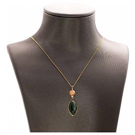 Autre Marque Gold, Collana con pendente in tormalina e corallo