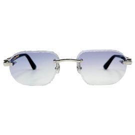 Cartier 12. Kunst Sonnenbrille aus Acetat Blau