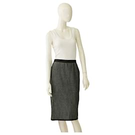 Falda de lana Narciso Rodriguez blanco y negro largo a la rodilla 40 - Autre Marque