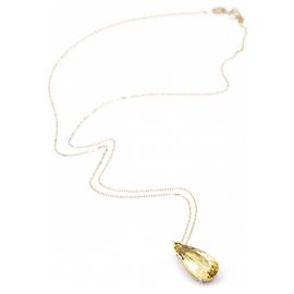 Autre Marque Collana in oro con berillo giallo.