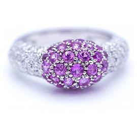 Autre Marque Anello in oro bianco Diamanti - Zaffiri rosa.