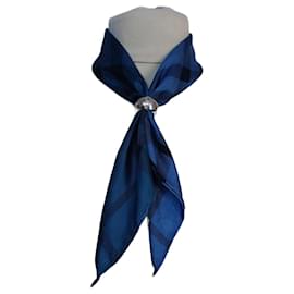 Sciarpa Quadrata in Seta Blu Burberry