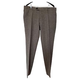 Brunello Cucinelli Hose aus Wolle und Seide Grau Beige