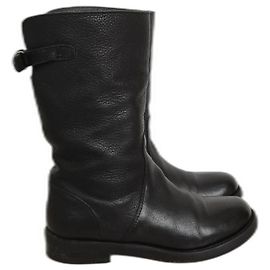 Botas de cuero negro Dolce & Gabbana