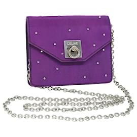 CELINE Kettenbeutel Satin Lila Auth 64134 - Céline