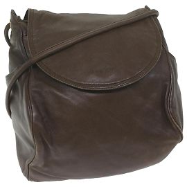 LOEWE Anagram Umhängetasche Leder Braun Auth Ar11319