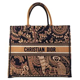 Borsa a tracolla per libri con scimmie Dior Animals blu Dior grande