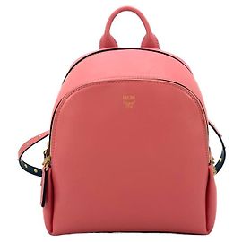 MCM Coral Blush Duchess Polke Studs Mini Leder Backpack Small
