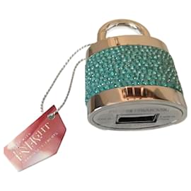 Llavero Swarovski Lock Out USB Cristales Turquesa