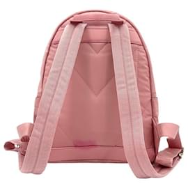 Zaino MCM in nylon Zaino piccolo Rosa Argento LogoPrint Rosa antico
