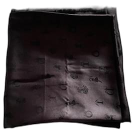 Sciarpa Dior in seta e lana marrone 140x140 cm