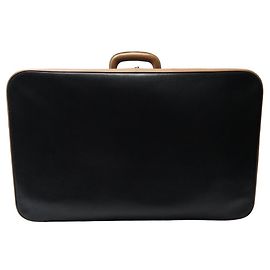 Hermès VINTAGE VALISE HERMES MERCURE EN CUIR TOGO NOIR BICOLORE SUITCASE TRAVEL CASE