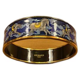 Bracelet Hermès en émail bleu marine