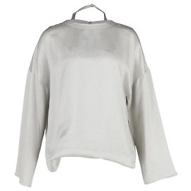 Blusa Valentino Garavani Lamè Martellato in Acetato Argento