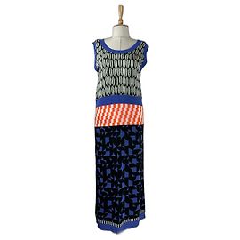 Henrik Vibskov Kaolin Strickkleid Maxi Blau