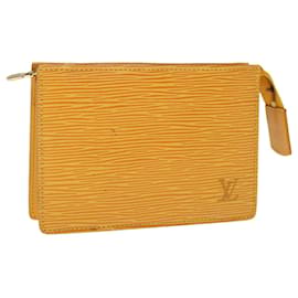 LOUIS VUITTON Epi Poche Toilette 15 Custodia gialla LV Auth sp4519