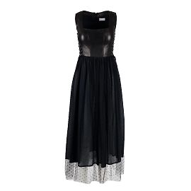 Vestido de tul y corsé de cuero de Red Valentino