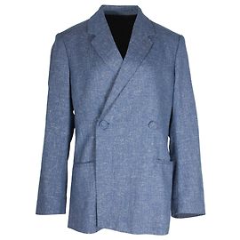 Totême Loreo Übergroßer, gefütterter Melange-Blazer aus blauer Baumwolle