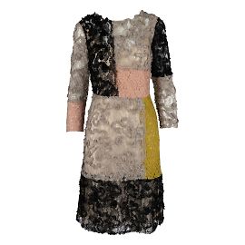 Vestido de renda colorblock barato e chique Moschino