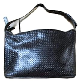 Stéphane Kelian Bolsa de couro preta, trançado.