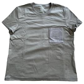 T-shirt Hermès Brodee in cotone Taupe