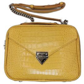 Borsa Barbara The Kooples in pelle gialla effetto coccodrillo