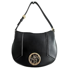 Bolso hobo Lancel de piel negro con detalles dorados